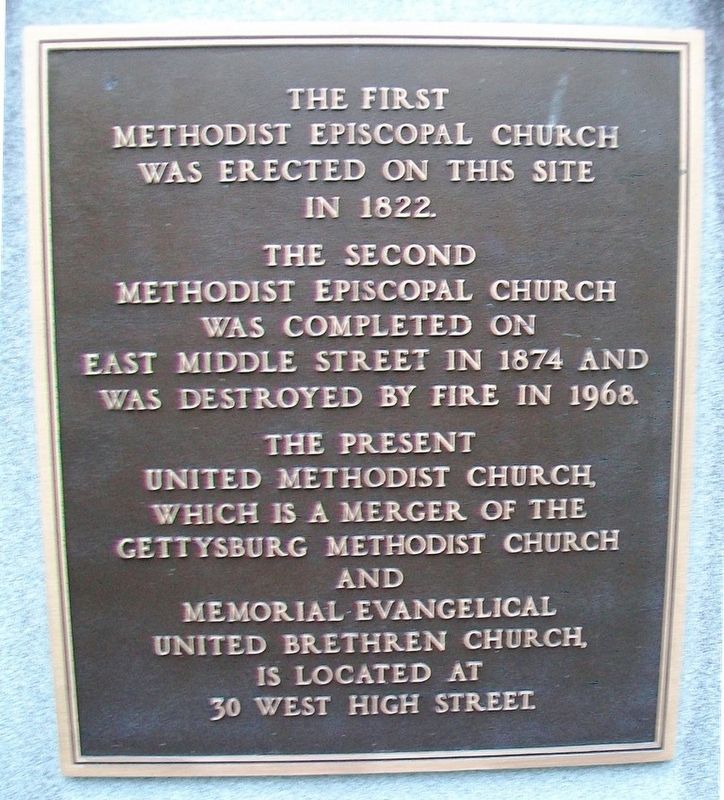Pioneer Organizers of Methodism in Adams County Marker (back) image. Click for full size.