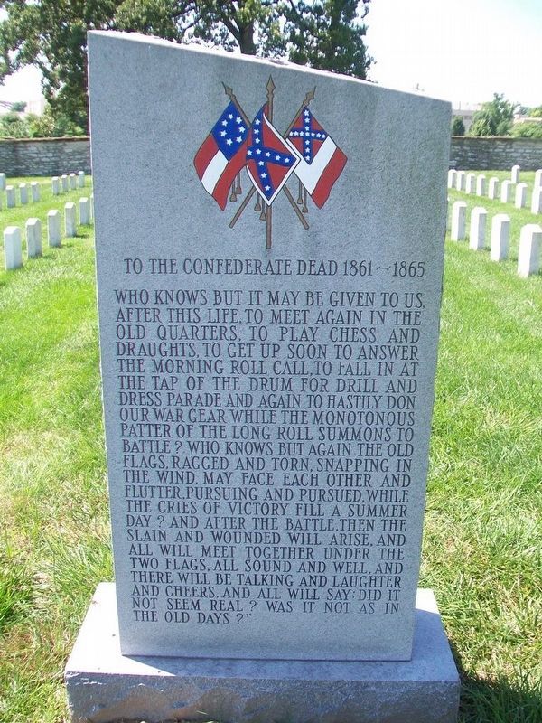 To The Confederate Dead 1861 - 1865 Monument. Click for full size. To The Confederate Dead 1861 - 1865 Monument image. Click for full size.