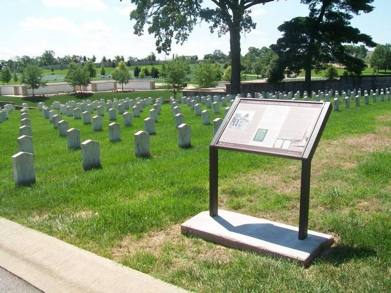 Confederate Burials in the National Cemetery and Marker image. Click for full size.