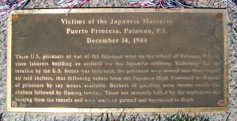 Victims of the Japanese Massacre Marker. Click for full size. Victims of the Japanese Massacre Marker image. Click for full size.