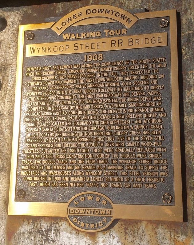 Wynkoop Street RR Bridge Marker image. Click for full size.