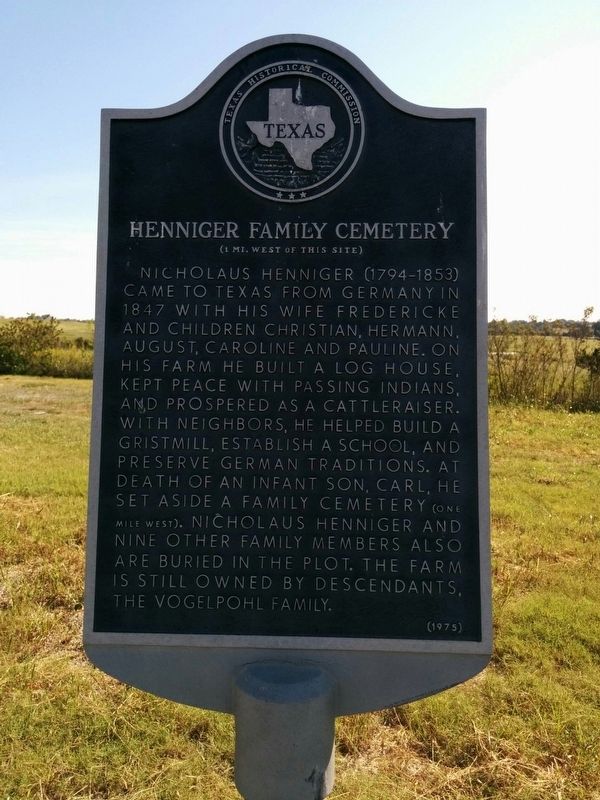 Henniger Family Cemetery Marker image. Click for full size.