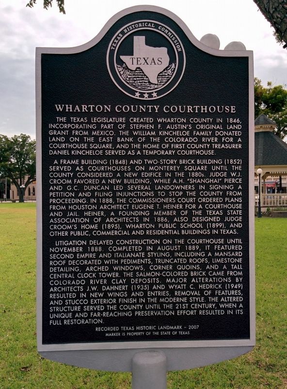 Wharton County Courthouse Marker image. Click for full size.