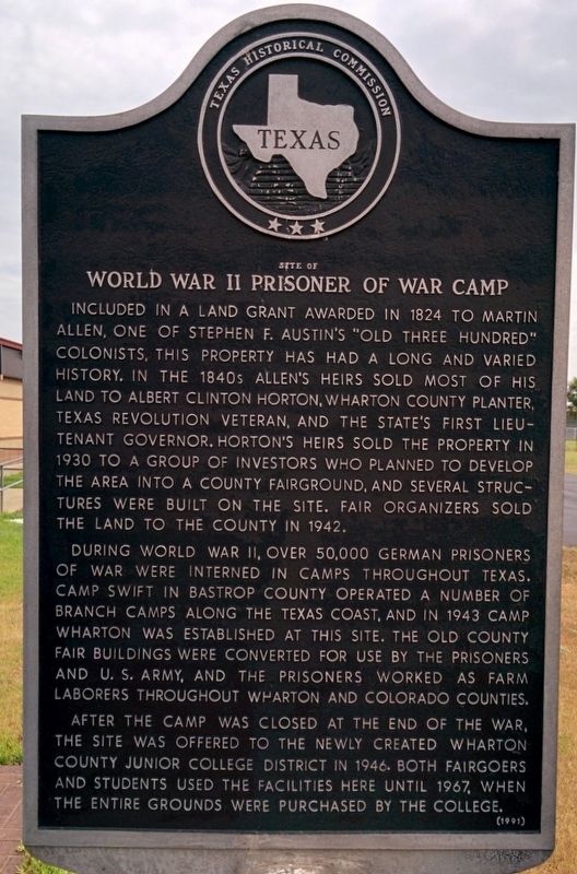 Site of World War II Prisoner of War Camp Marker image. Click for full size.