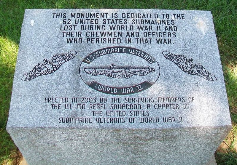 U.S. Submariners Lost in World War II Monument. Click for more information. U.S. Submariners Lost in World War II Monument image. Click for more information.