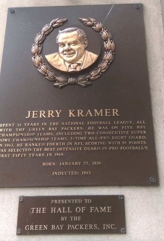 Jerry Kramer Marker image. Click for full size.