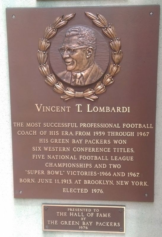 Vincent T. Lombardi Marker image. Click for full size.