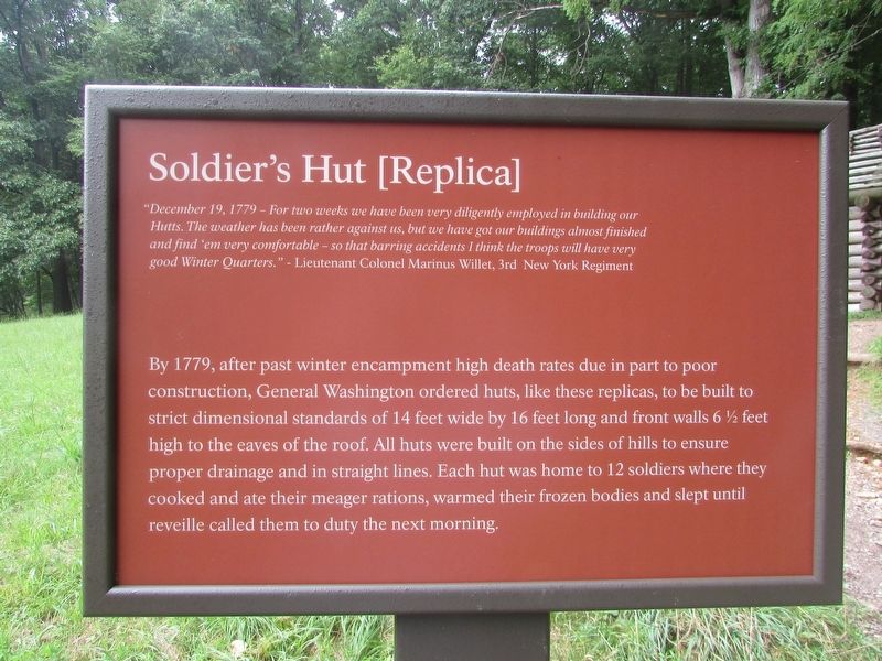 Soldier’s Hut [Replica] Marker image. Click for full size.