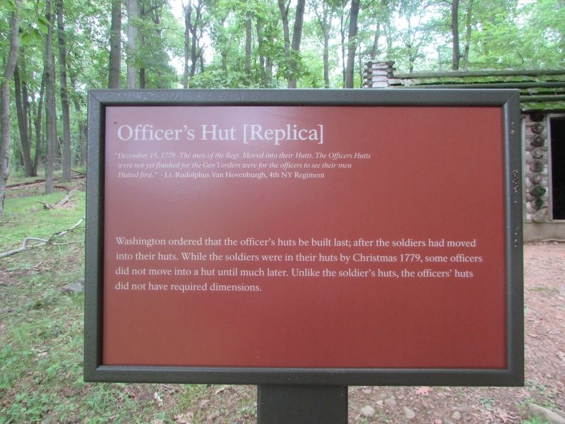 Officer’s Hut [Replica] Marker image. Click for full size.