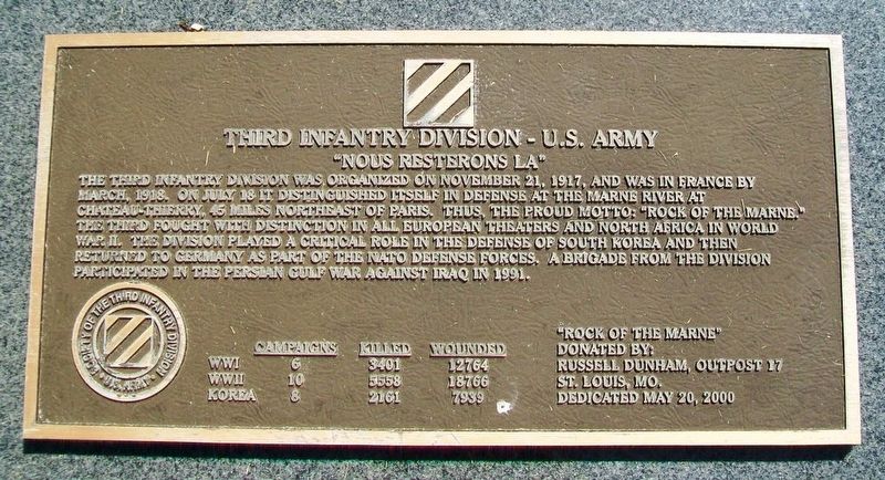 Third Infantry Division - U.S. Army Monument image. Click for full size.
