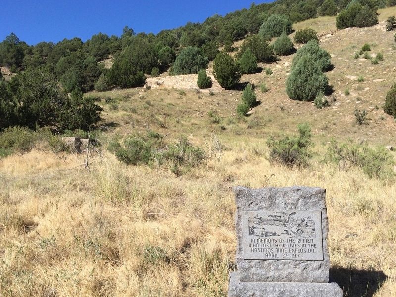 Hastings Mine Explosion Marker near site of mine.. Click for full size. Hastings Mine Explosion Marker near site of mine. image. Click for full size.