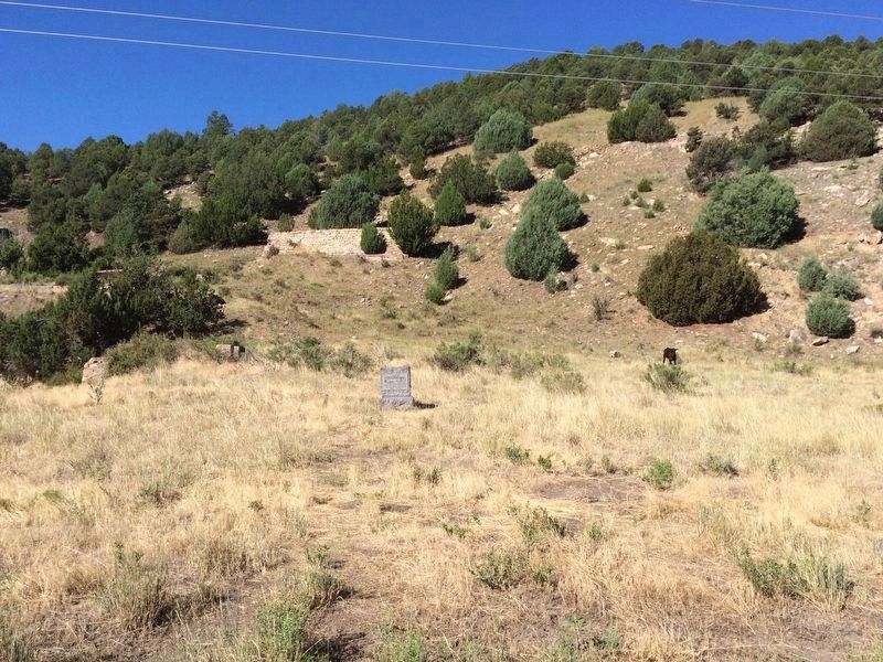 Remnants of the Hastings Victor American Fuel Company coal camp in background.. Click for full size. Remnants of the Hastings Victor American Fuel Company coal camp in background. image. Click for full size.