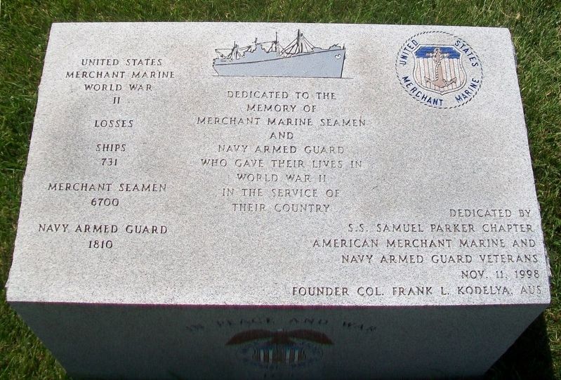 World War II Merchant Marine Seamen and Navy Armed Guard Memorial image. Click for full size.
