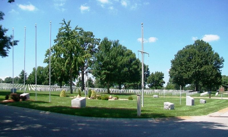 Monuments at Flagstaff Drive and Rostrum Drive image. Click for full size.