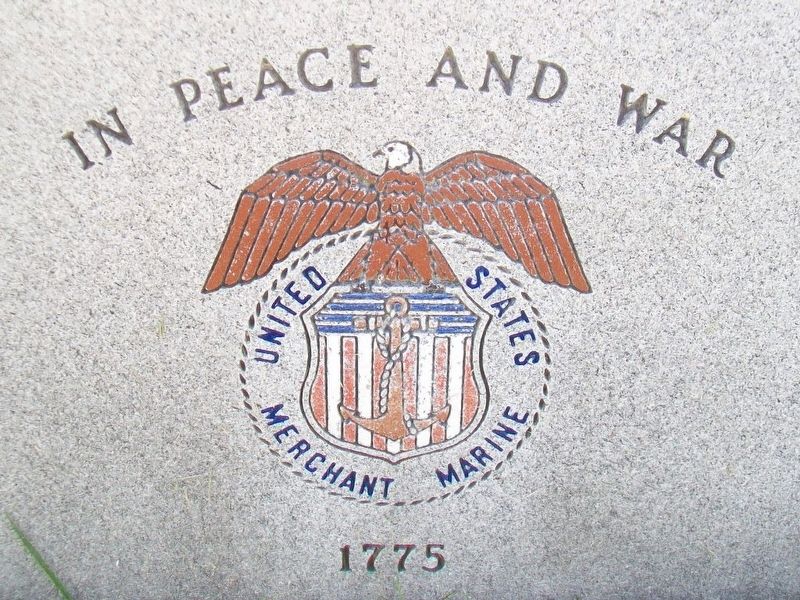 Merchant Marine Emblem on Memorial image. Click for full size.