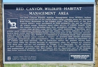 Red Canyon Wildlife Habitat Management Area Marker image. Click for full size.