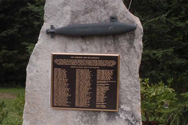 Portsmouth NH USS Thresher (SSN 593) Memorial Marker image. Click for full size.