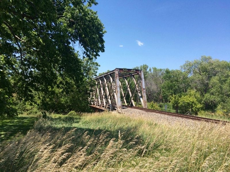 Current railroad bridge - site of former Hangman's Bridge.. Click for full size. Current railroad bridge - site of former Hangman's Bridge. image. Click for full size.