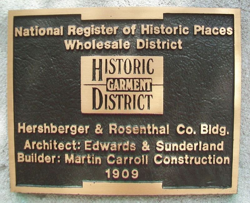 Hershberger & Rosenthal Co. Bldg. Marker. Click for full size. Hershberger & Rosenthal Co. Bldg. Marker image. Click for full size.