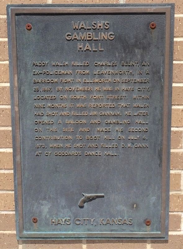 Walsh’s Gambling Hall Marker image. Click for full size.