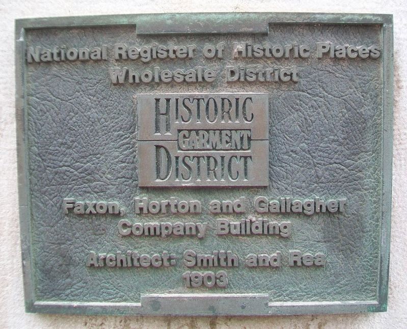 Faxon, Horton and Gallagher Company Building Marker image. Click for full size.