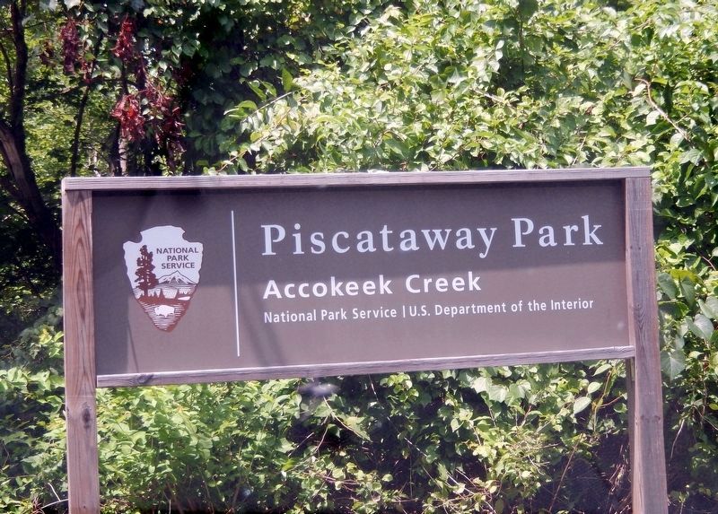 Sign at the entrance to Piscataway National Park Accokeek Creek. Click for full size. Sign at the entrance to Piscataway National Park Accokeek Creek image. Click for full size.
