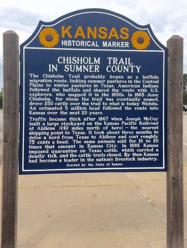 Chisholm Trail in Sumner County Marker image. Click for full size.