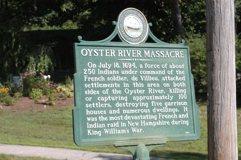Oyster River Massacre Marker image. Click for full size.