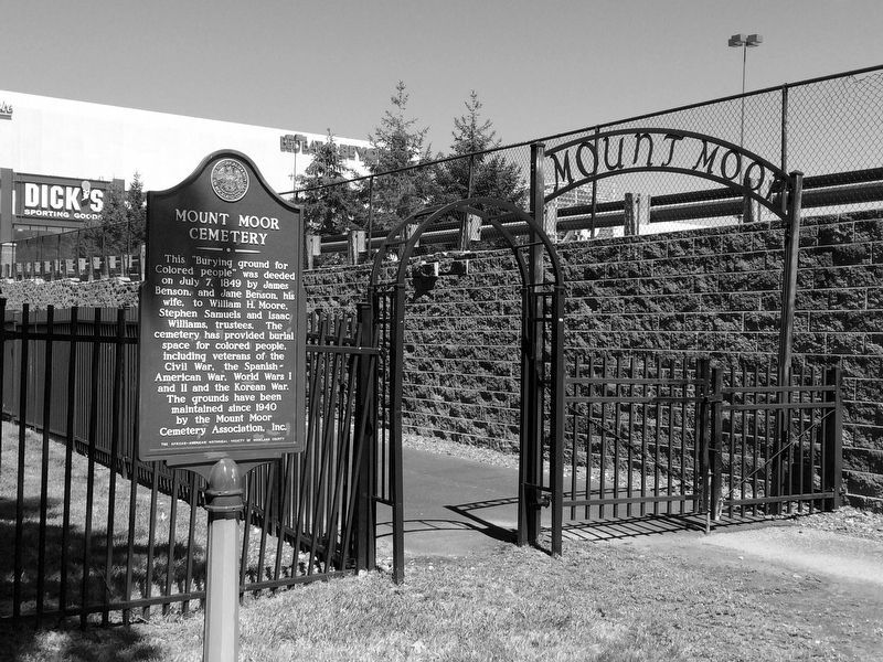 Mount Moor Cemetery Marker. Click for full size. Mount Moor Cemetery Marker image. Click for full size.