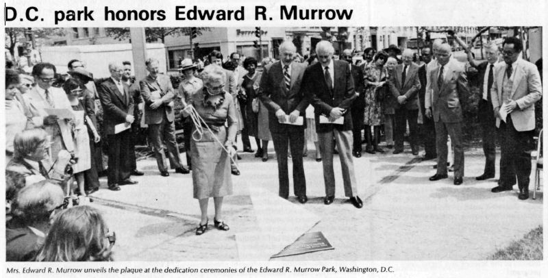Edward R. Murrow Marker dedication image. Click for full size.
