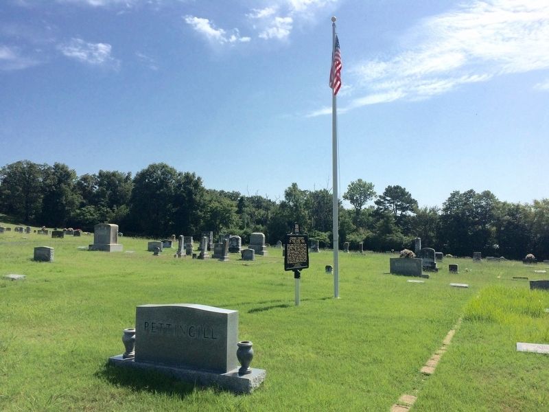 Wide view in Plumerville Cemetery of Marker. image. Click for full size.