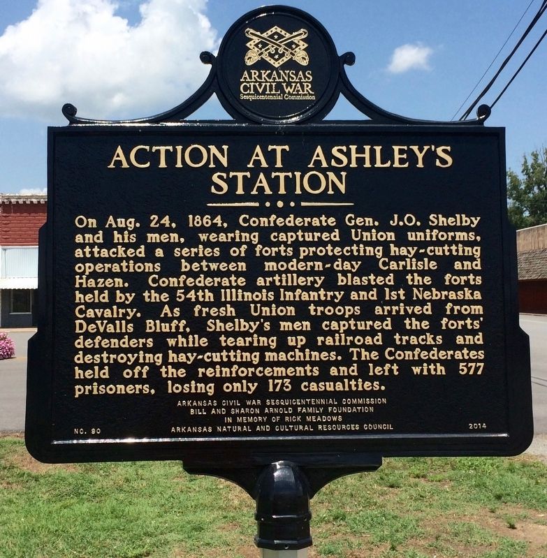 Action at Ashley's Station Marker image. Click for full size.