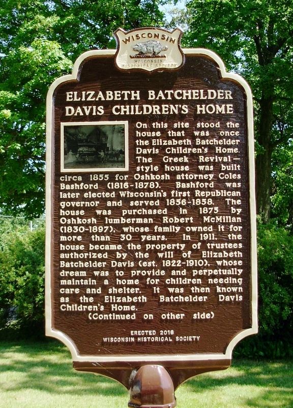 Elizabeth Batchelder Davis Children’s Home Marker. Click for full size. Elizabeth Batchelder Davis Children’s Home Marker image. Click for full size.