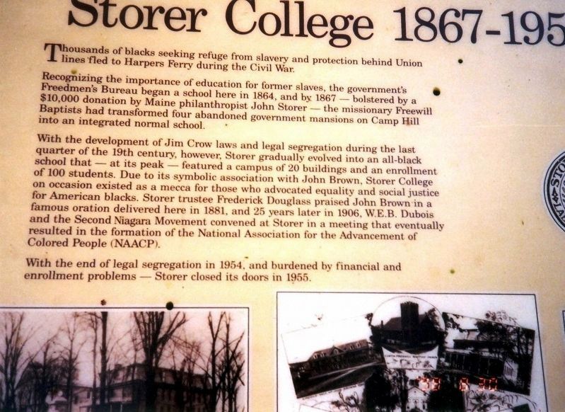 Storer College 1867-1955 Marker image. Click for full size.