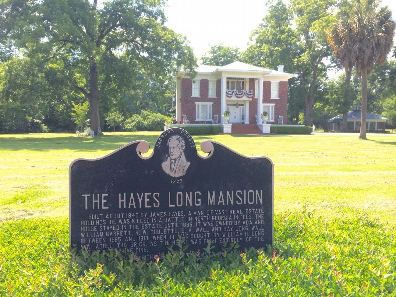 The Hayes Long Mansion and Marker. image. Click for full size.