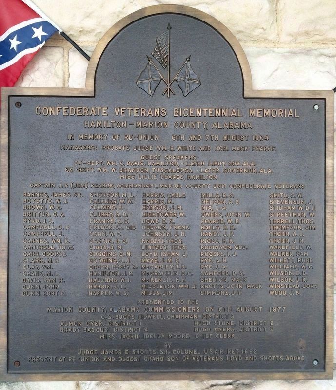 Confederate Veterans Bicentennial Memorial Marker (Closeup) image. Click for full size.