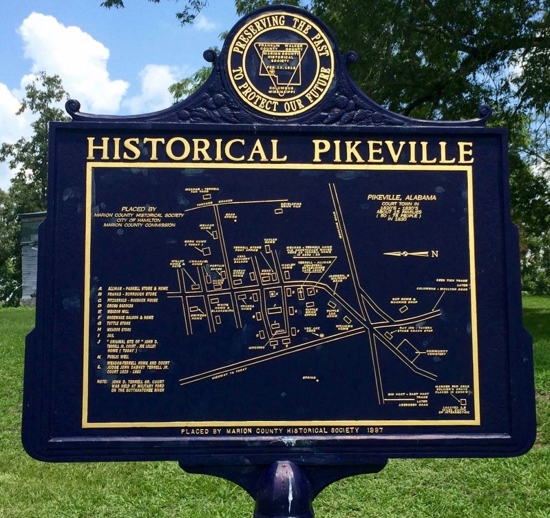 Map of former town of Pikeville. image. Click for full size.