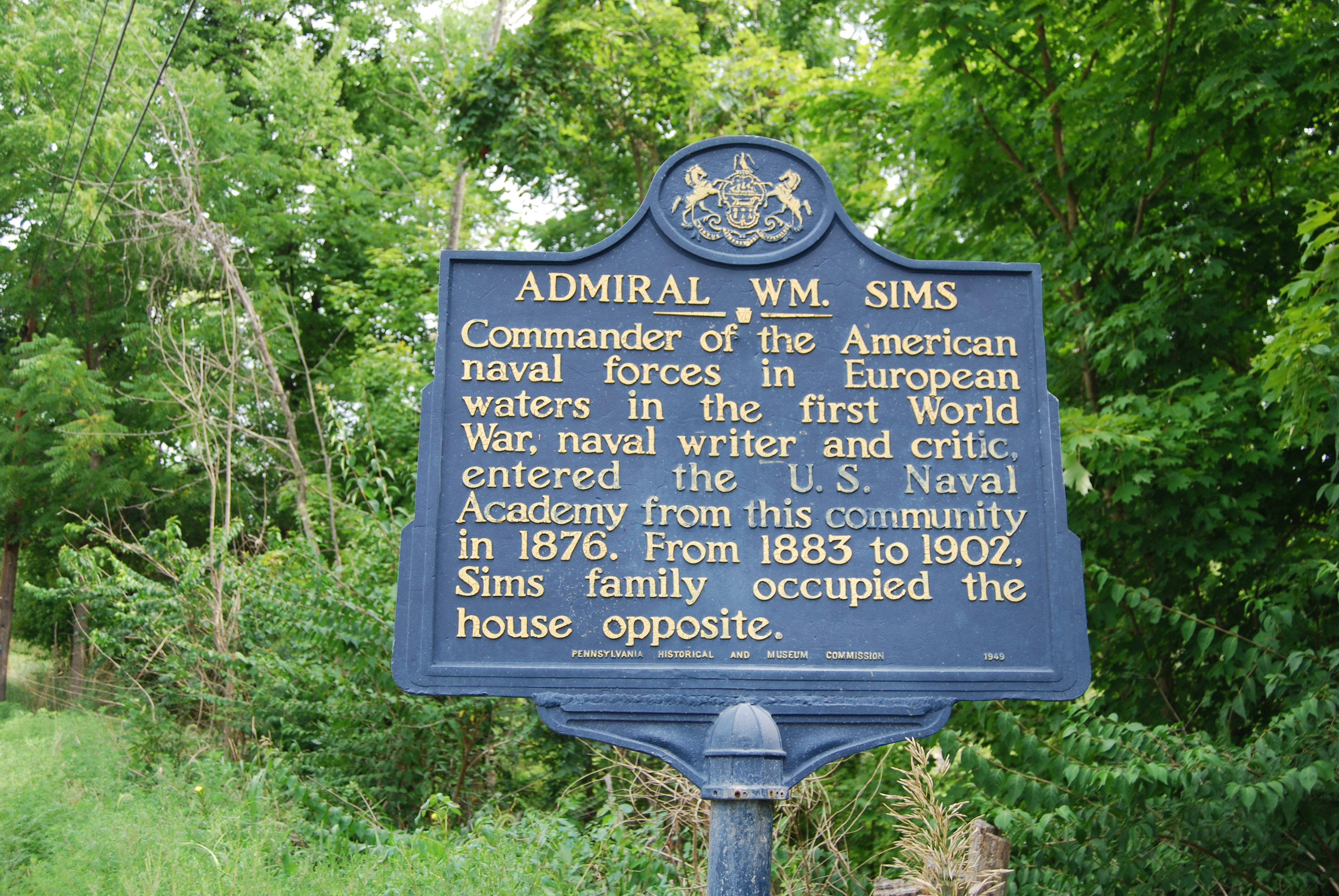 Admiral Wm Sims Marker