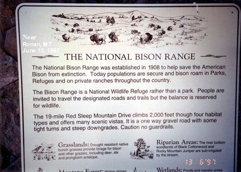 The National Bison Range Marker image. Click for full size.