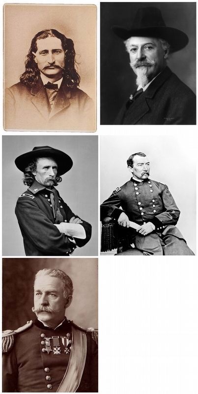 "Wild Bill" Hickok, "Buffalo Bill" Cody, Gen.'s George A. Custer, Phil Sheridan and Nelson A. Miles image. Click for full size.
