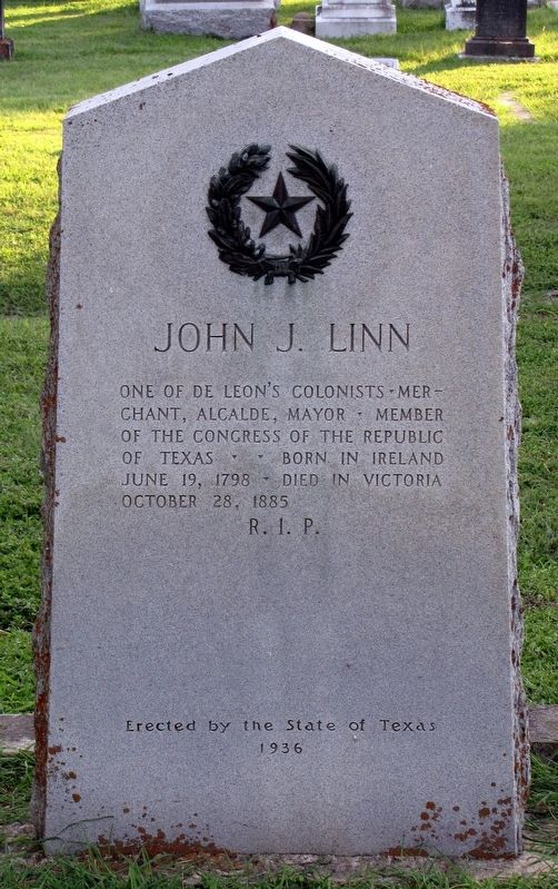 John J. Linn Texas Historical Marker image. Click for full size.