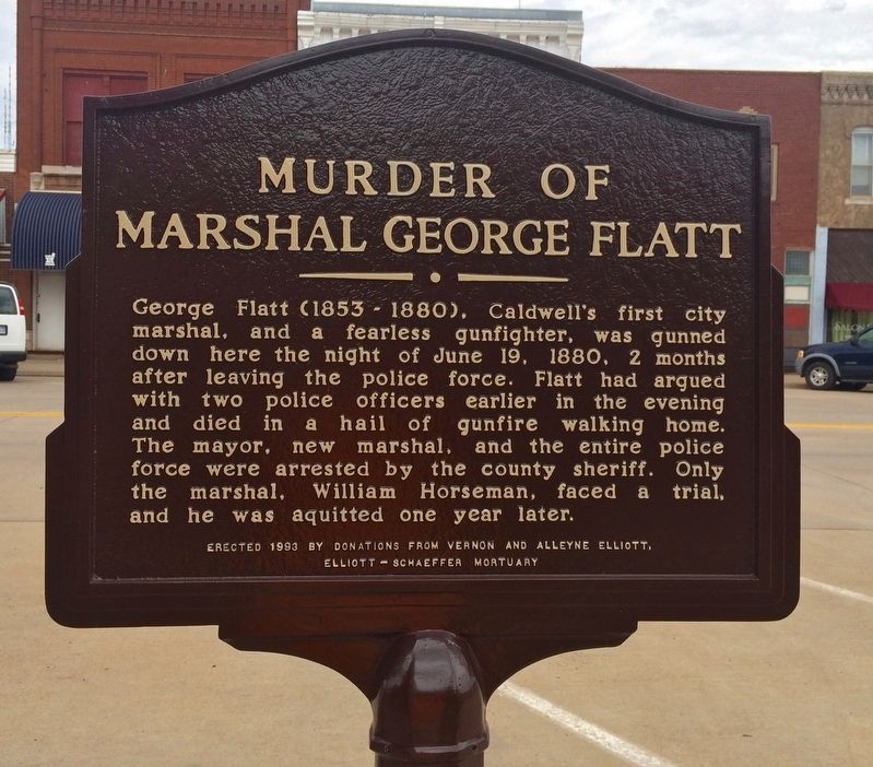 Murder of Marshal George Flatt Marker image. Click for full size.