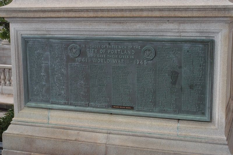 Portland Maine World War II Memorial Marker image. Click for full size.
