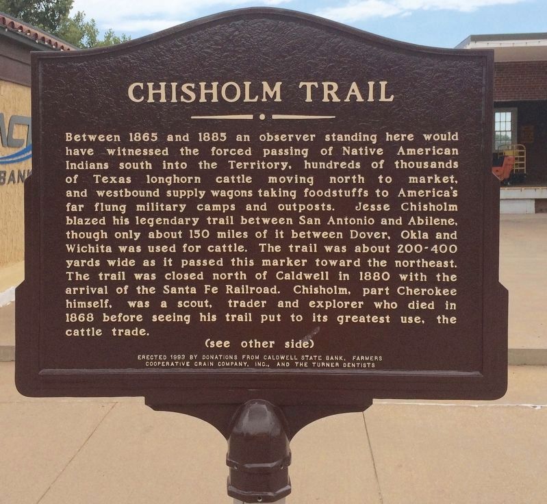 Chisholm Trail Marker (Side 2) image. Click for full size.