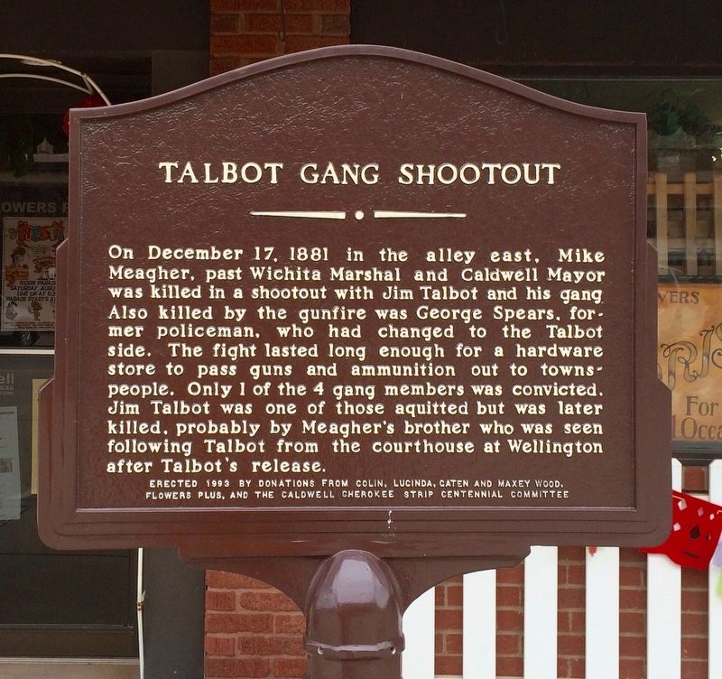 Talbot Gang Shootout Marker image. Click for full size.