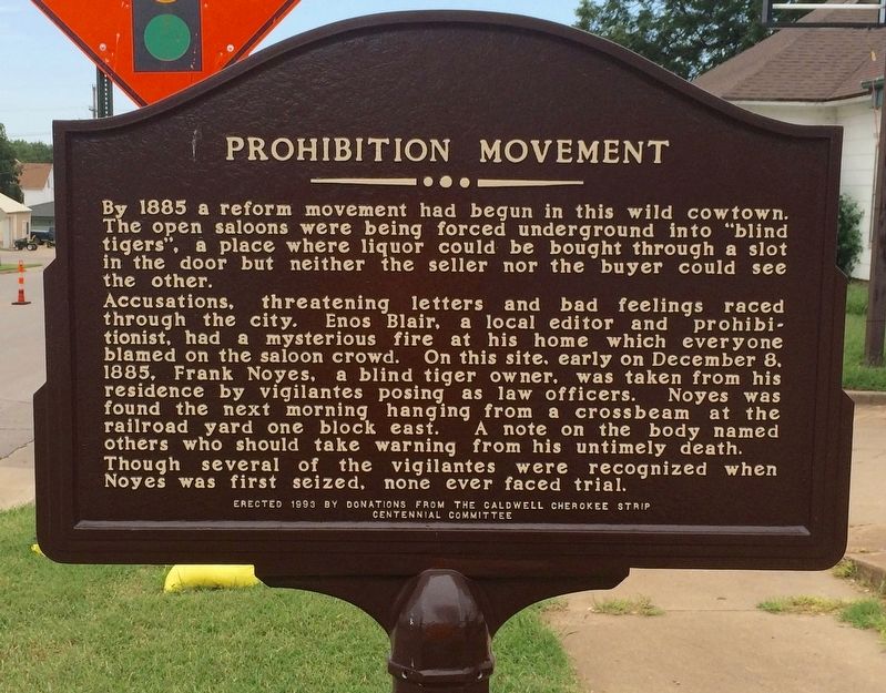 Prohibition Movement Marker image. Click for full size.