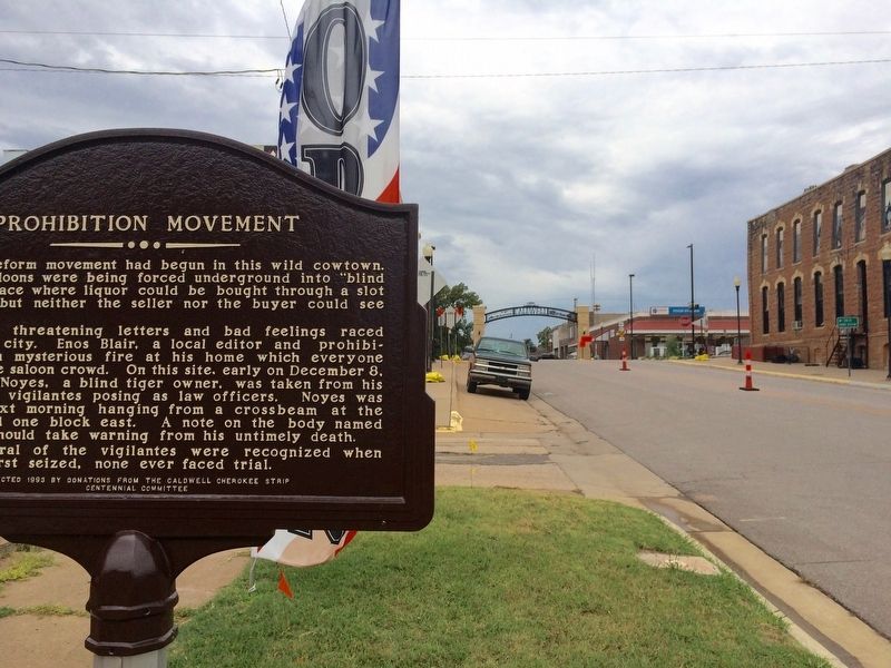 View of marker looking west towards KS-49 & US Highway 81.. Click for full size. View of marker looking west towards KS-49 & US Highway 81. image. Click for full size.