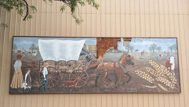 Nearby mural of Caldwell life in the 1800s. image. Click for full size.