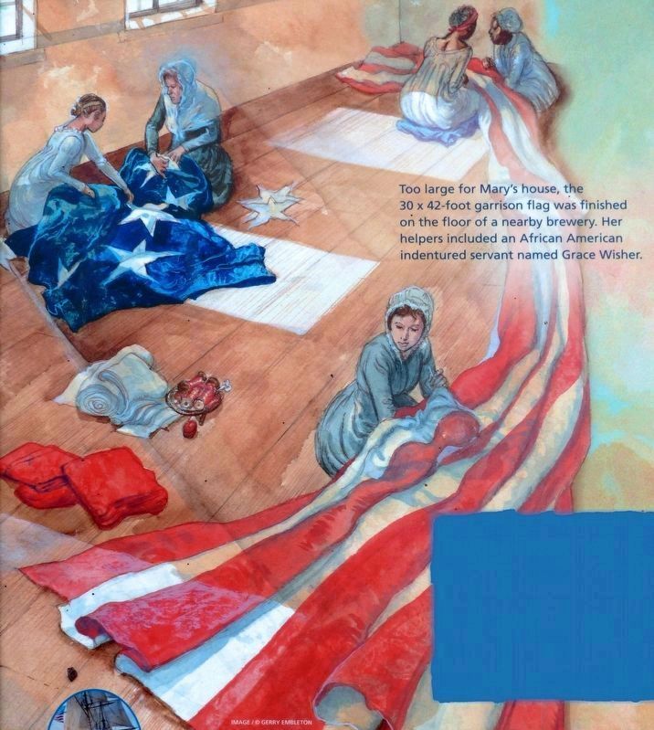 Sewing the Flag image. Click for full size.