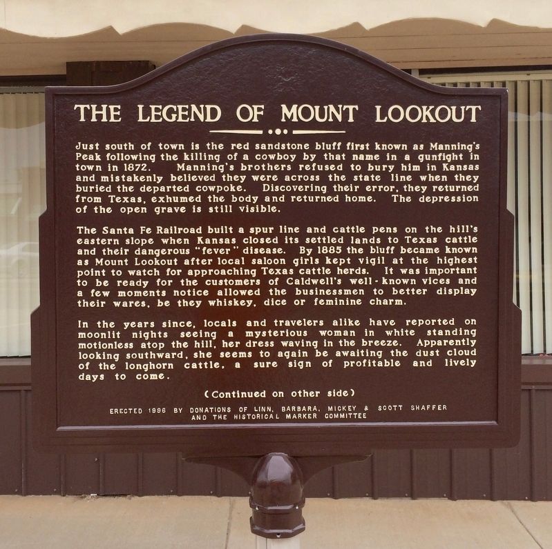 The Legend of Mount Lookout Marker image. Click for full size.